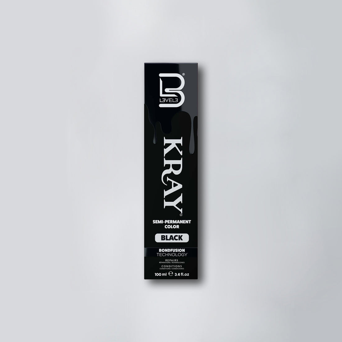 L3VEL3 BLACK SEMI PERMANENT HAIR COLOR 100mL/3.4fl.oz