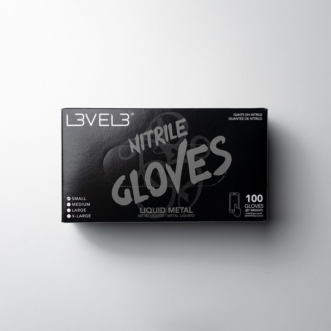 L3VEL3 NITRILE GLOVES - LIQUID METAL